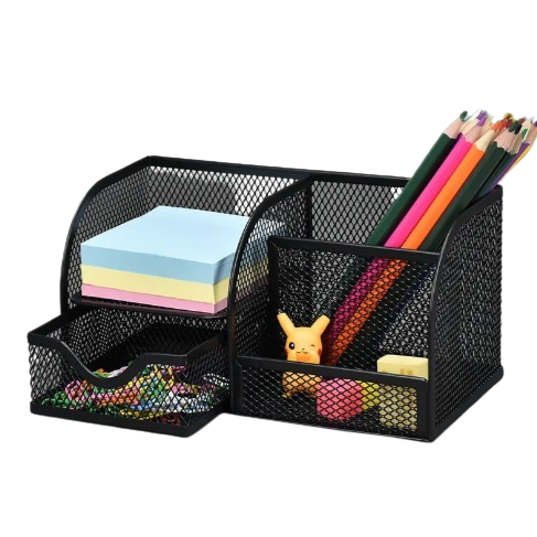 Black Mesh Metal Pen Holder Organizer For Office #6716