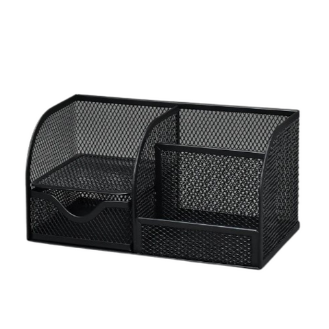 Black Mesh Metal Pen Holder Organizer For Office #6716