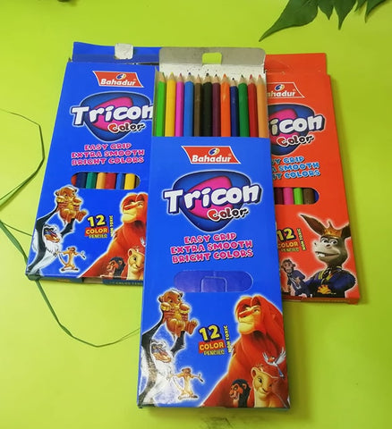 BAHADUR TRICON COLOR PENCIL FULL (12COLOR)