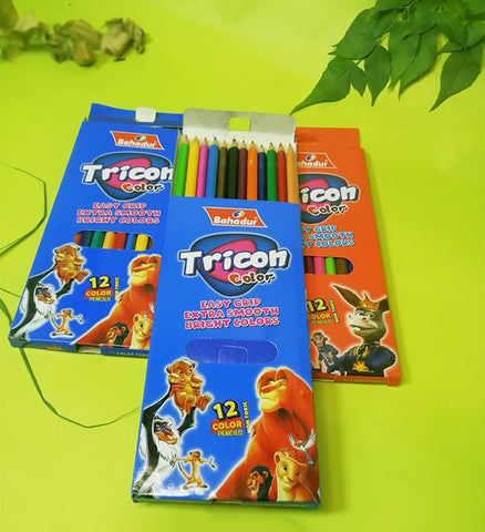 BAHADUR TRICON COLOR PENCIL FULL (12COLOR)