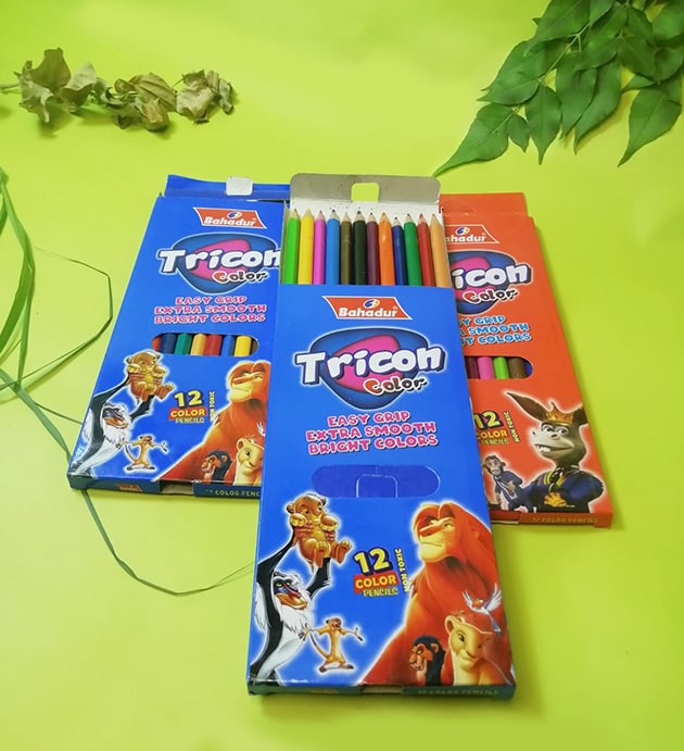 BAHADUR TRICON COLOR PENCIL FULL (12COLOR)