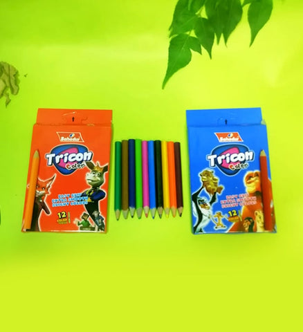 BAHADUR TRICON COLOR PENCIL HALF (12COLOR)